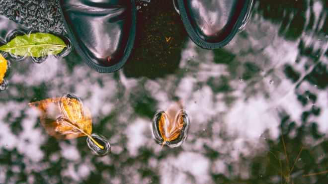 濡れてしまった買ったばかりの革靴